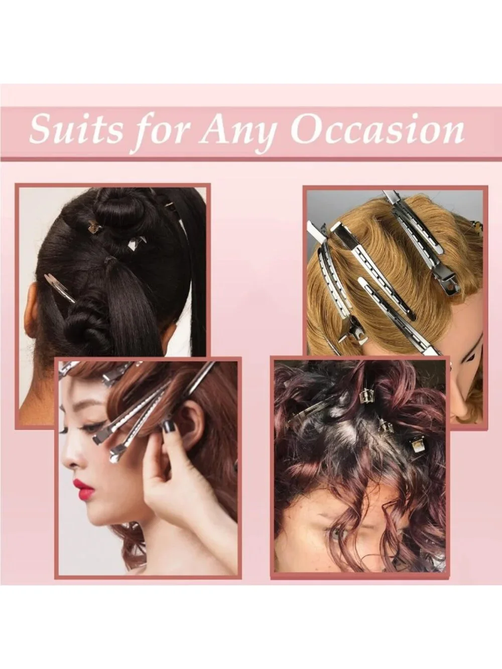 40 PCS Metal Duck Billed Clips for Hair Styling, Coloring & Rollers - Silver